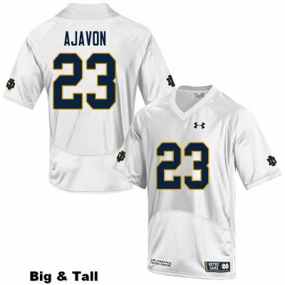 Notre Dame Fighting Irish Men's Litchfield Ajavon #23 White Under Armour Authentic Stitched Big & Tall College NCAA Football Jersey JBP2299XP